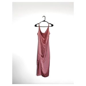 Rose Strappy Satin Cowl Midi Dress, Slip Dress